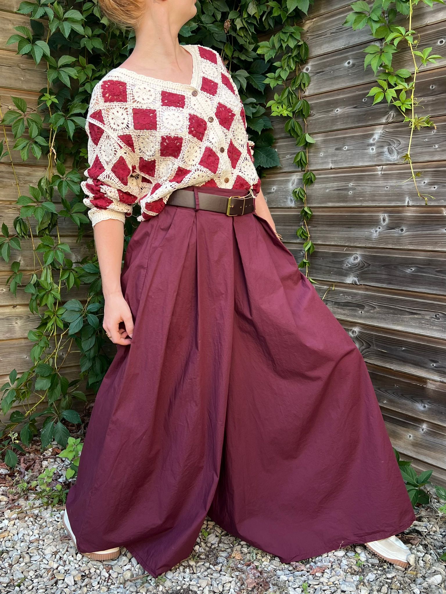 Pantalon jupe-culotte SOLINE Bordeaux
