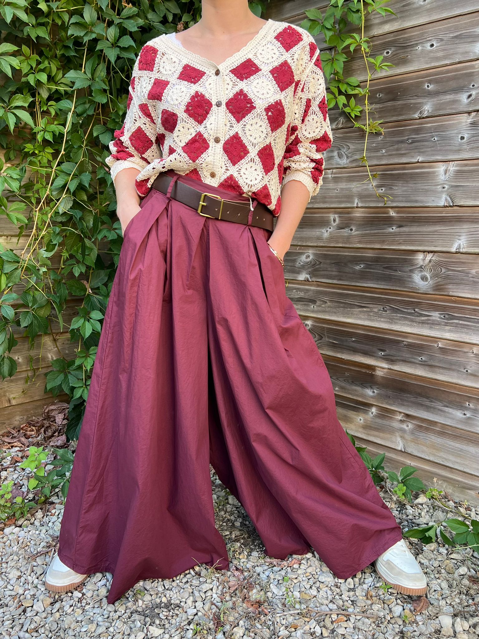 Pantalon jupe-culotte SOLINE Bordeaux