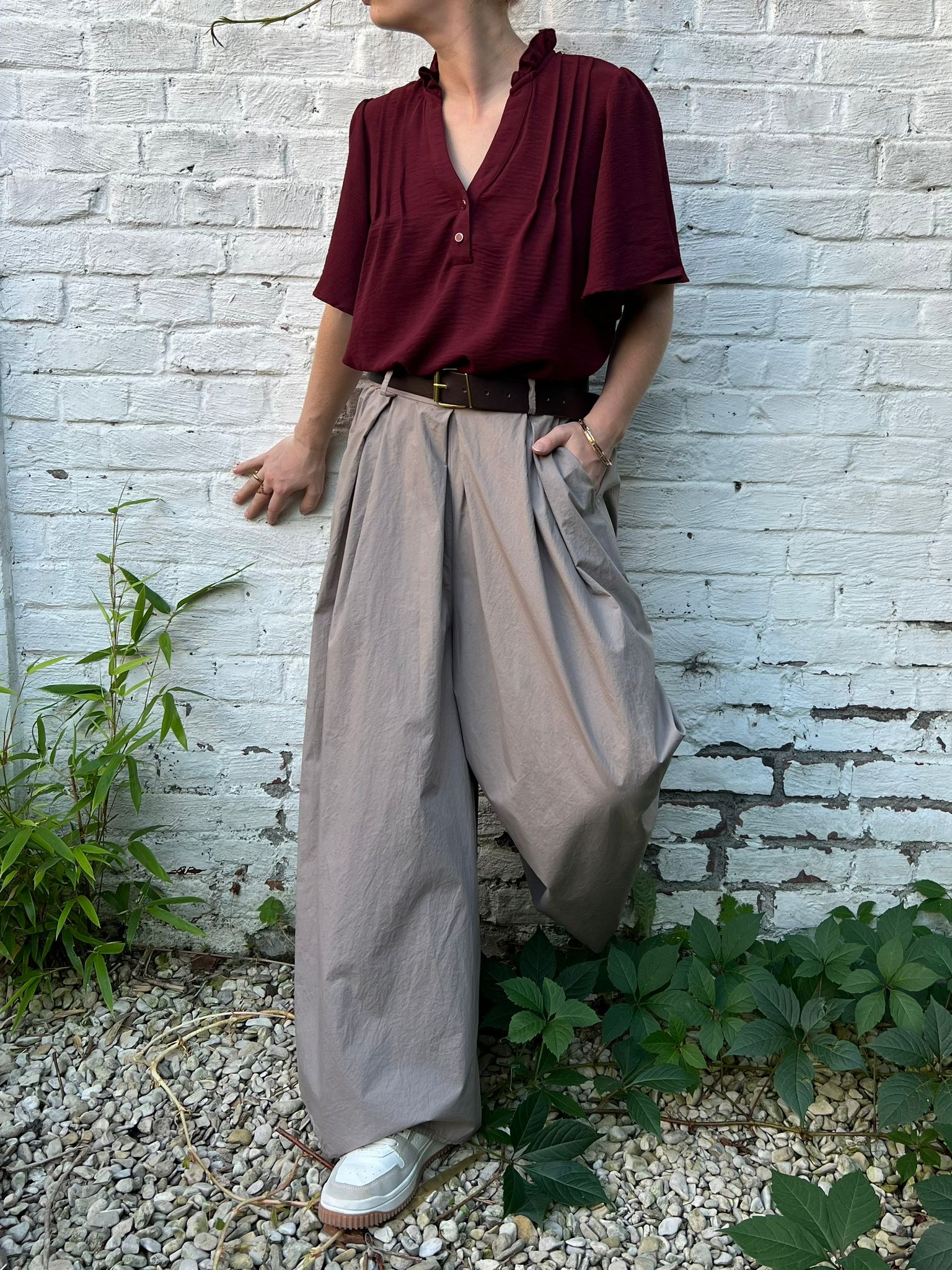 Pantalon jupe-culotte SOLINE Taupe