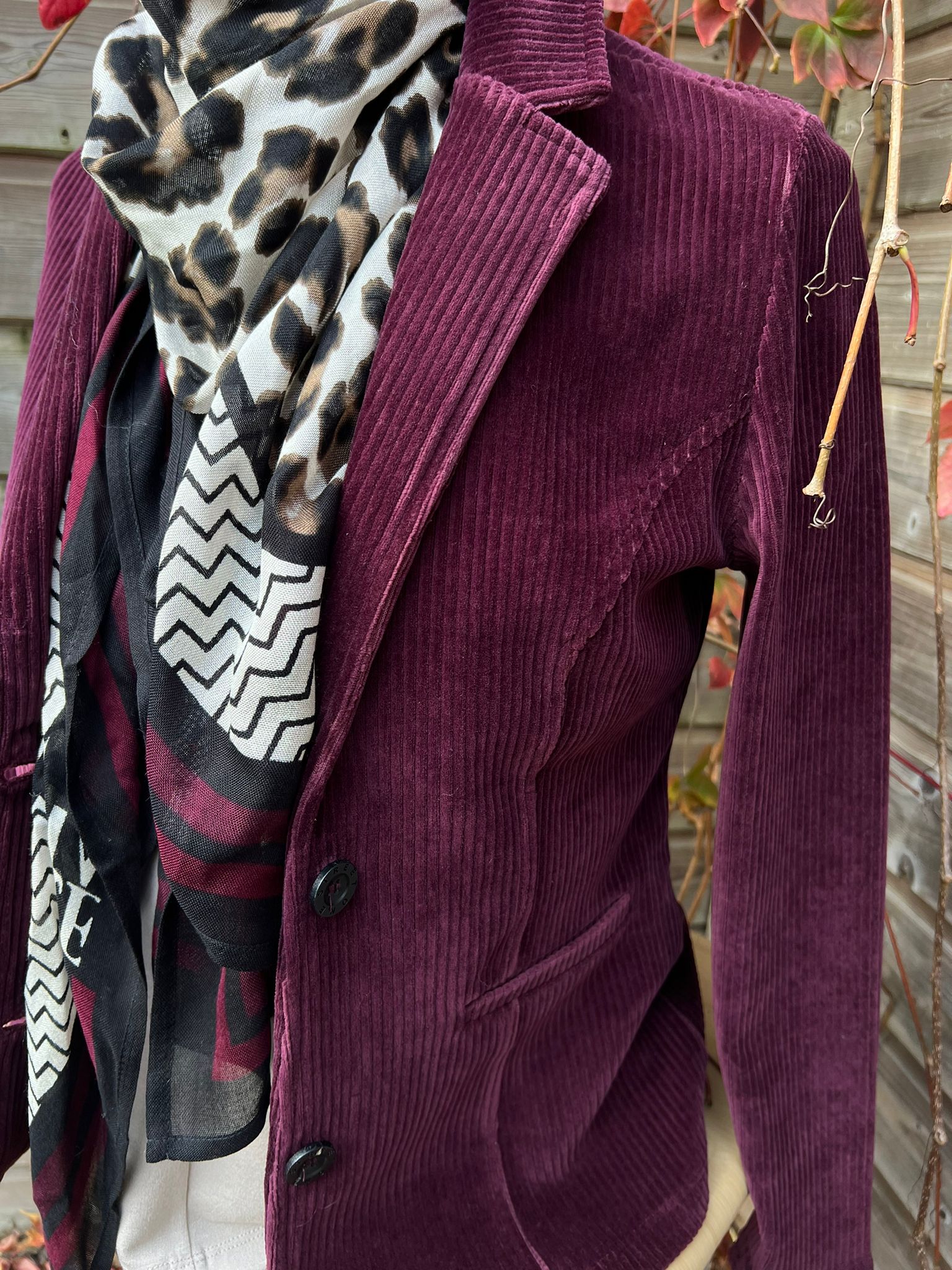 Veste velours PRUNE