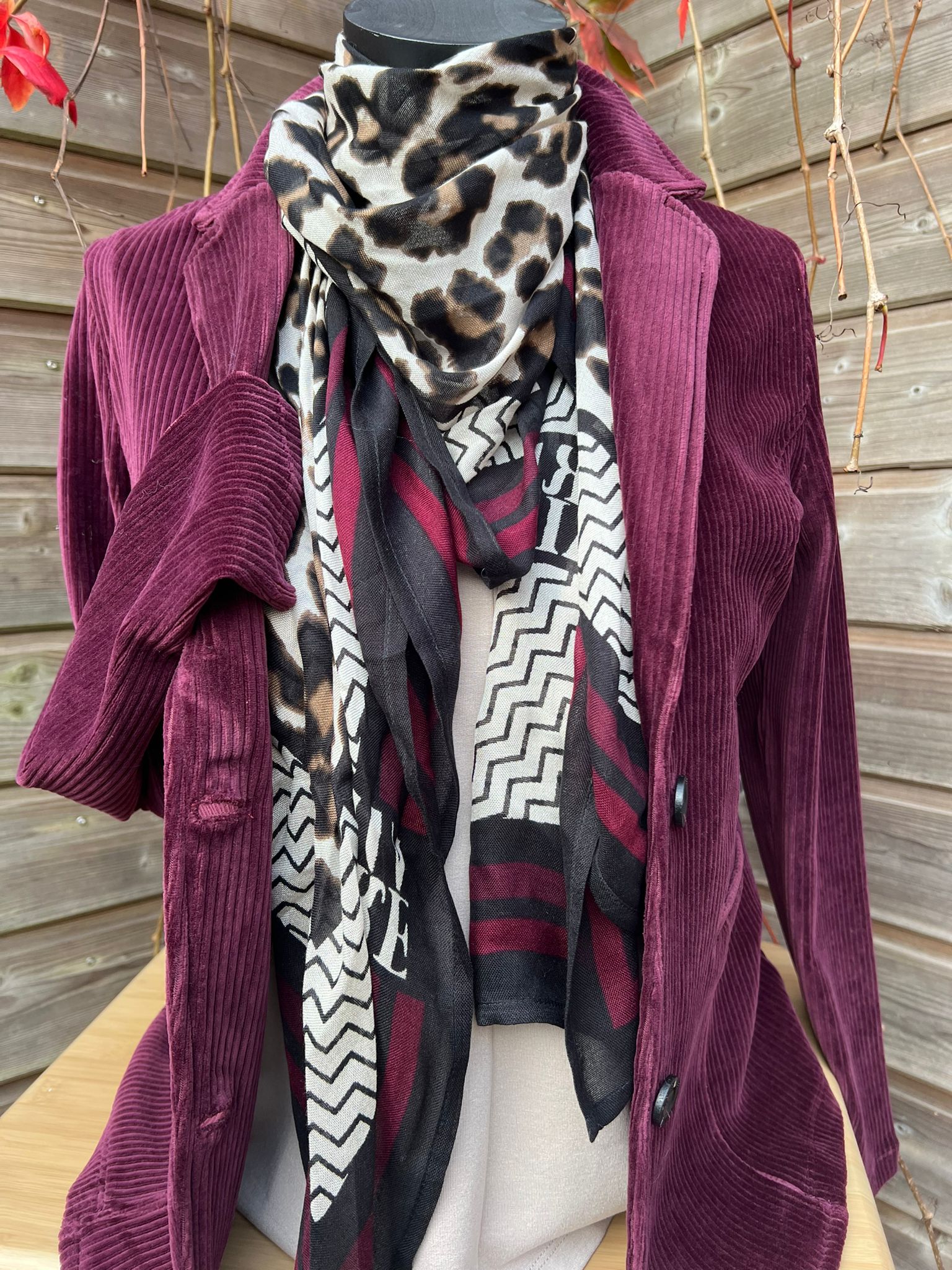 Veste velours PRUNE