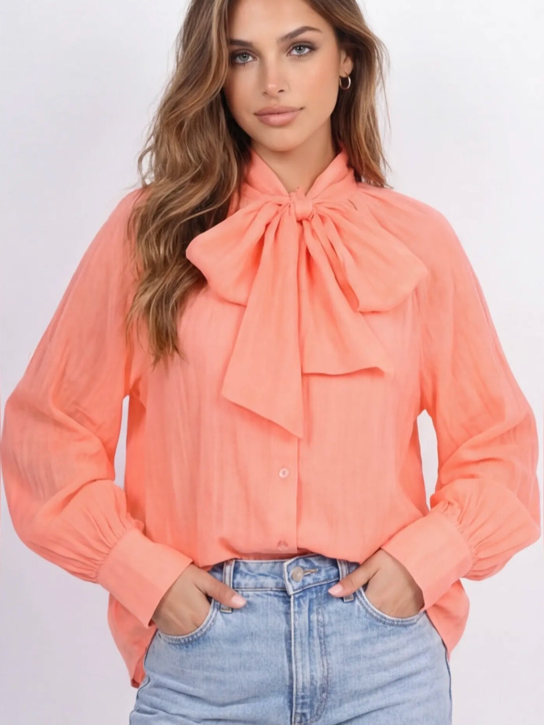 Chemise LENA Blanc ou Orange