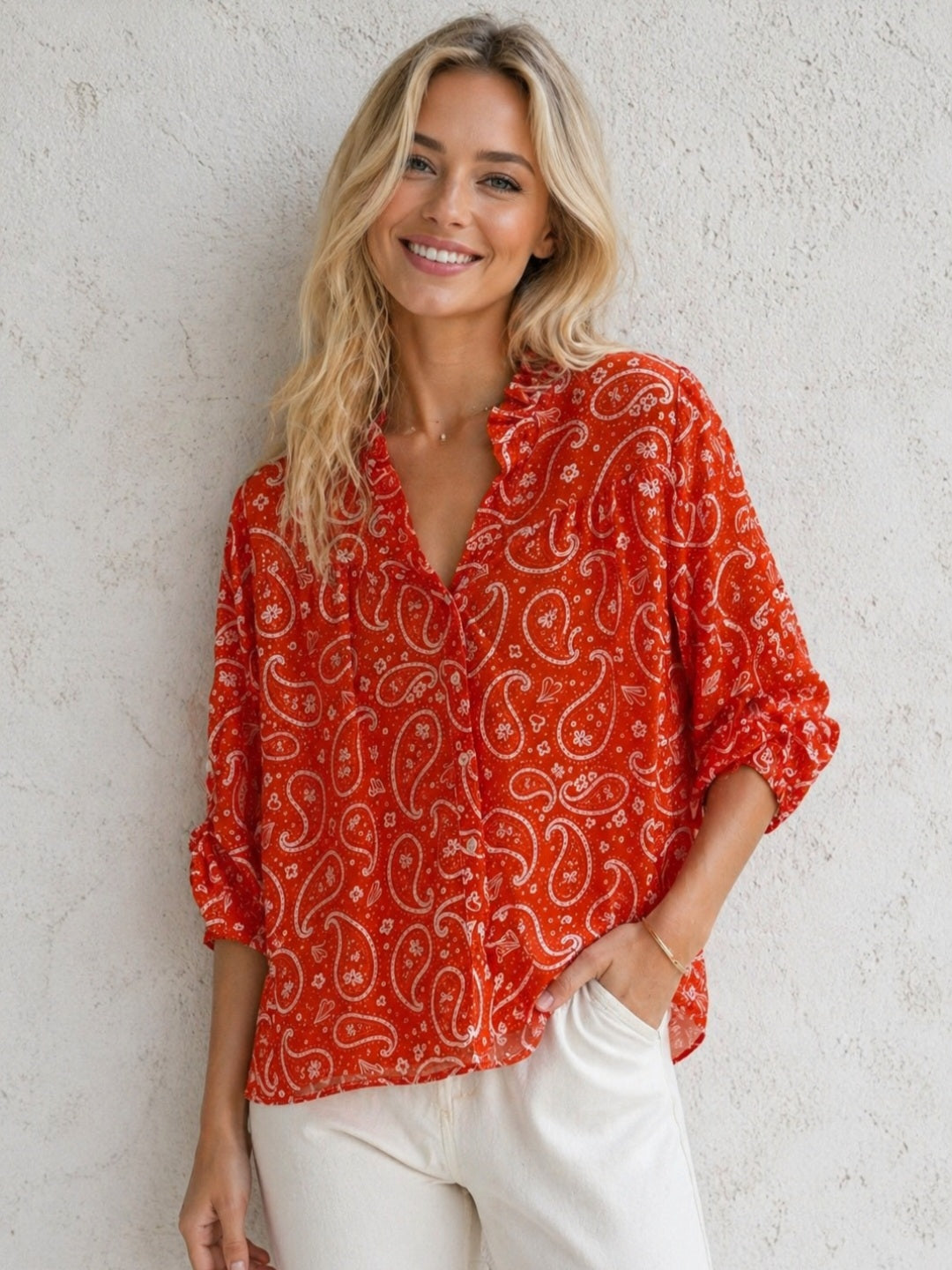 Chemise ORIANE rouge
